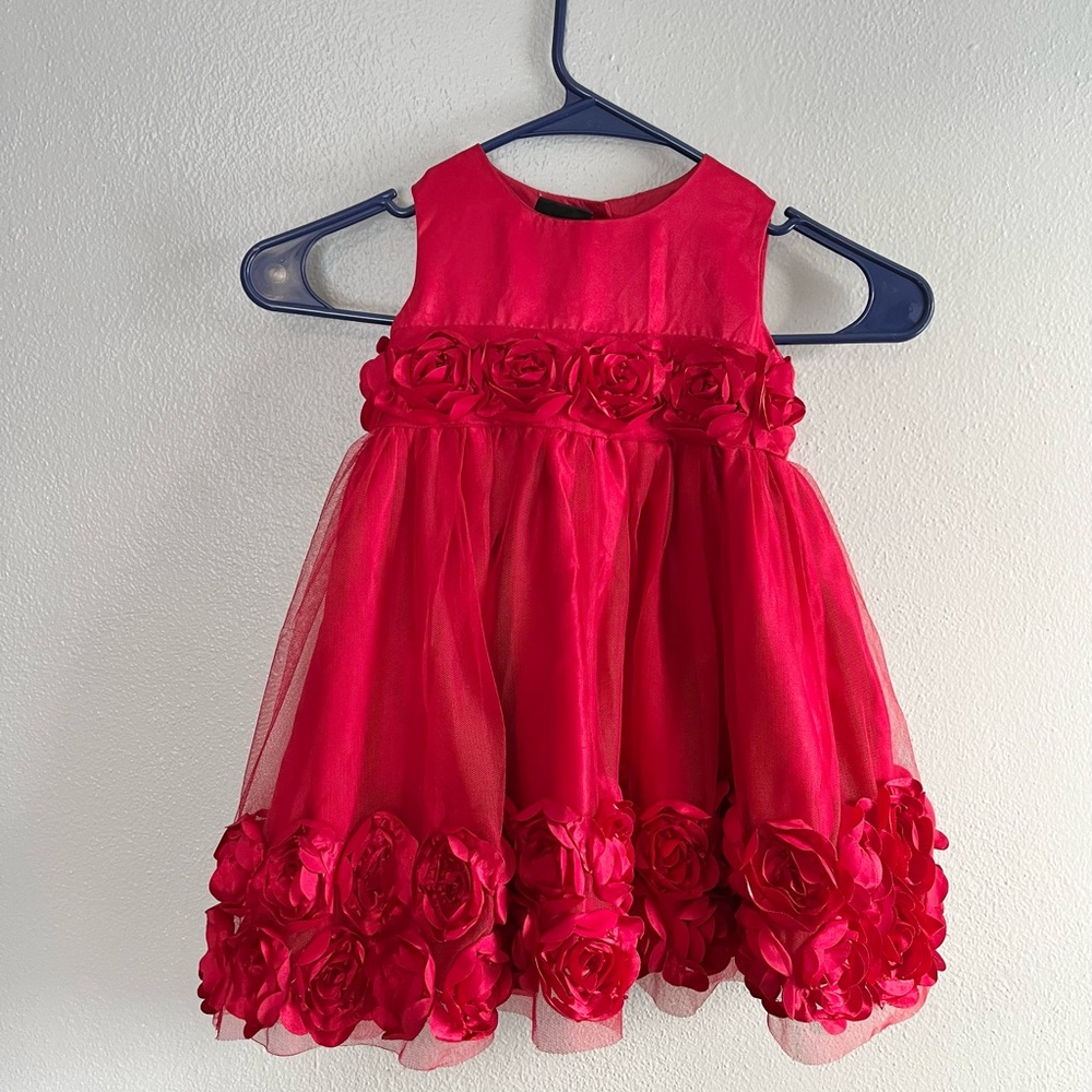 [Holiday Editions] Red Rose Holiday Dress-18 months